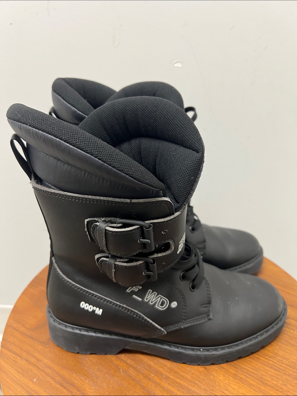 Black Combat Boots with Dual Buckles
